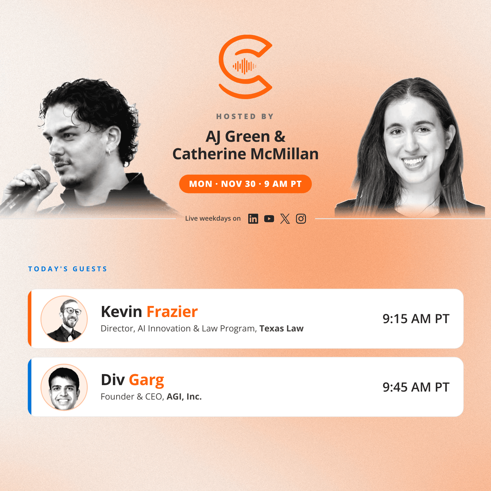 The AI Collective Podcast with AJ & Catherine: Monday, Nov 30
