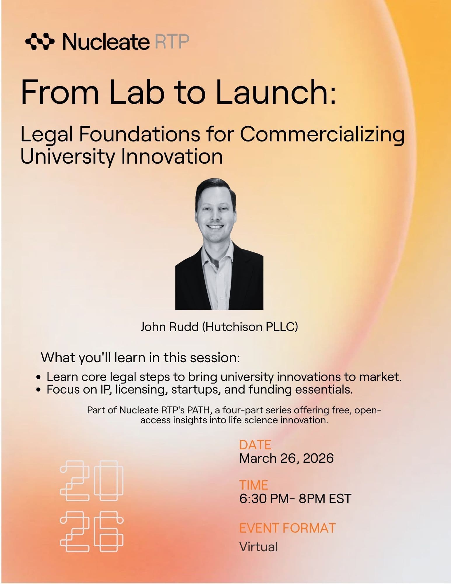 Nucleate RTP - From Lab to Launch: Legal Foundations for Commercializing University Innovation