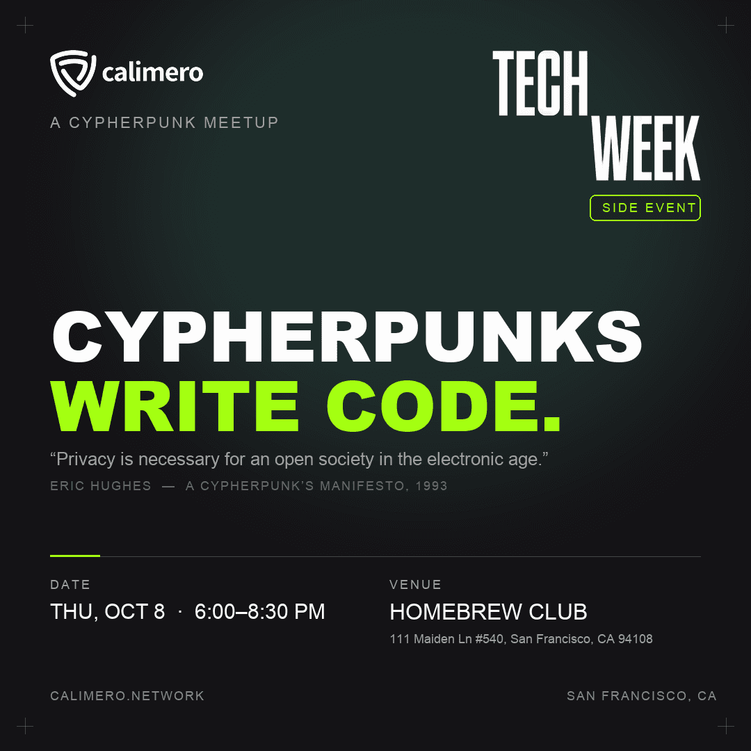 Cypherpunk meetup: San FranciscoTechWeek