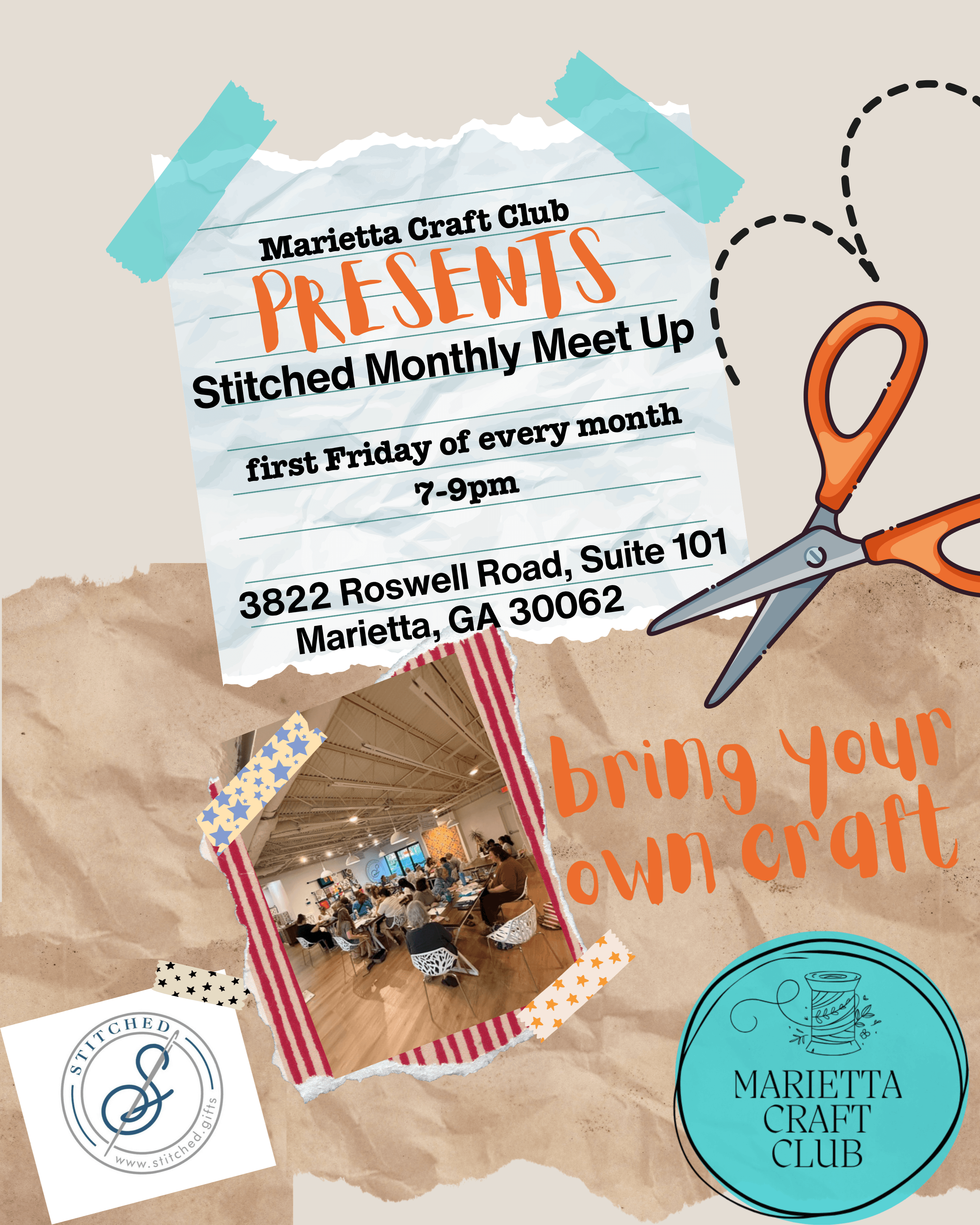 Marietta Craft Club : November MeetUp at Stitched