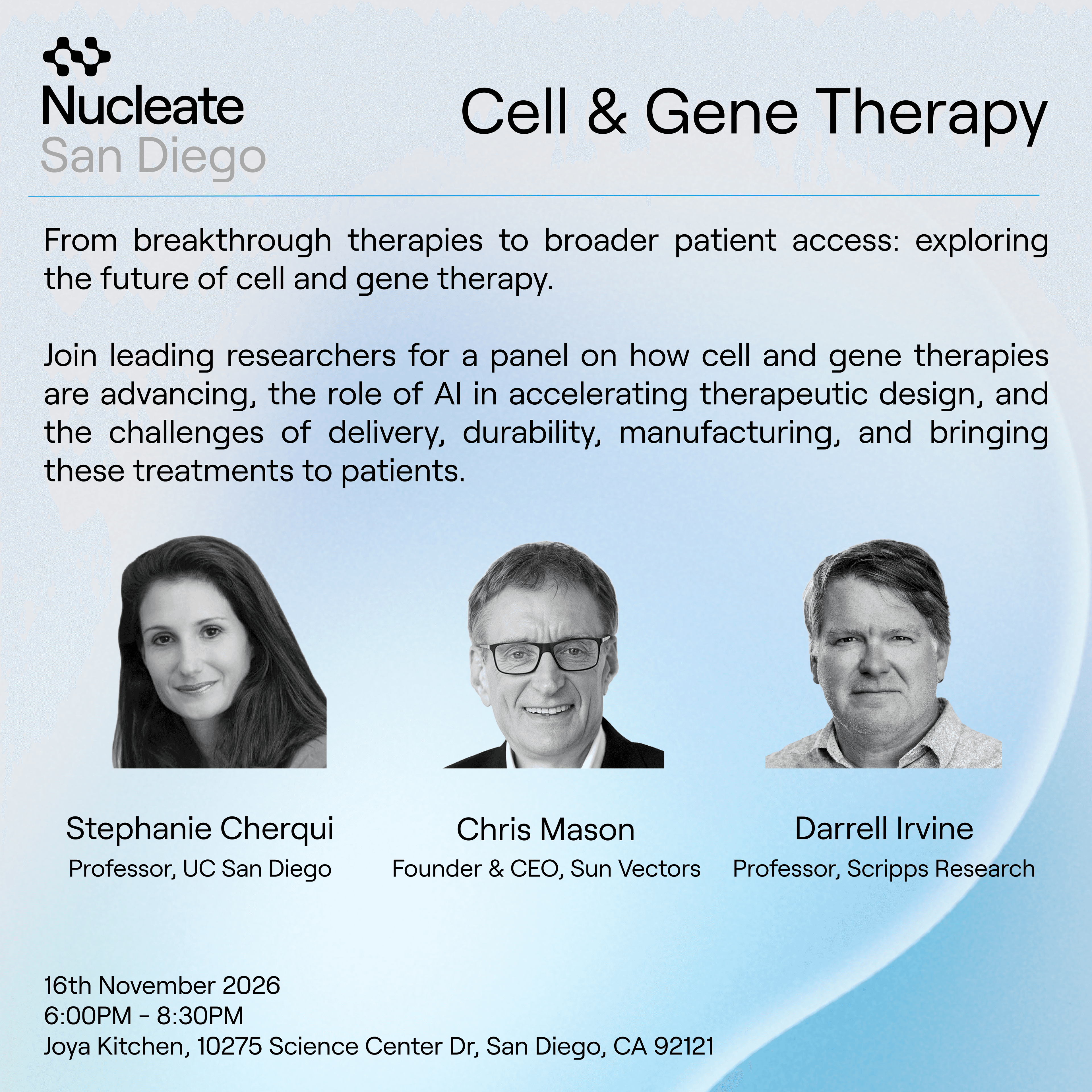 Nucleate San Diego Inside AIxBio Series: Cell and Gene Therapy