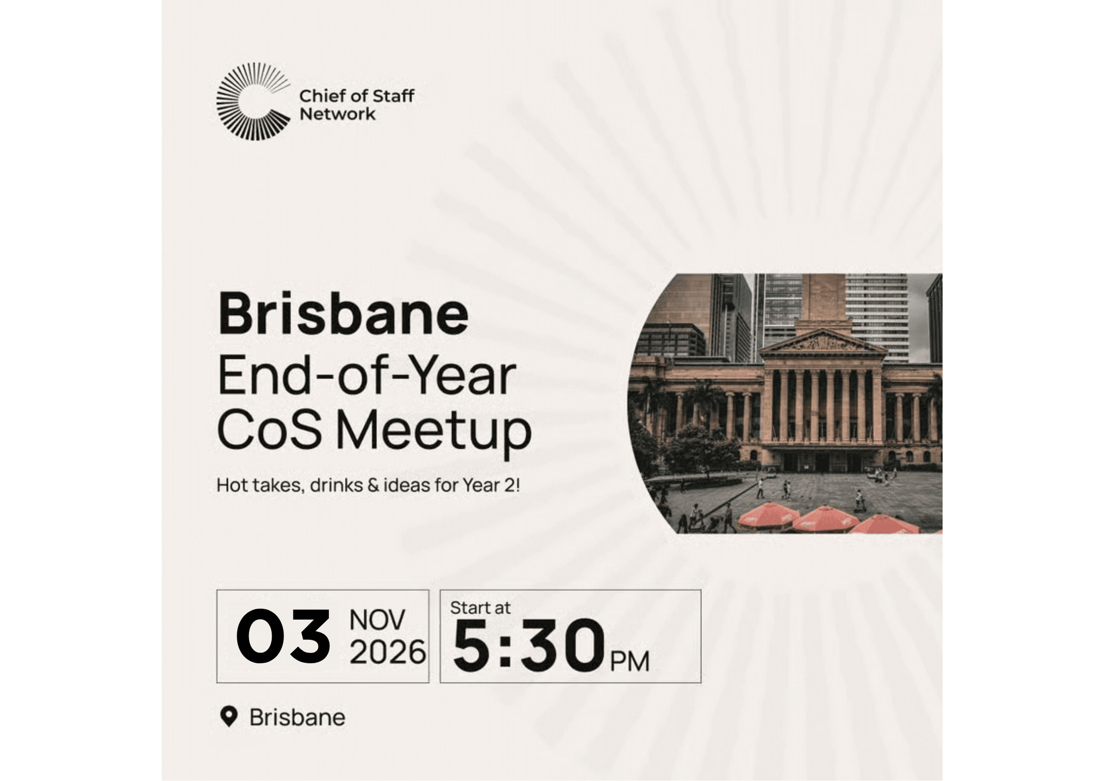 Brisbane Chief of Staff End-of-Year Meetup