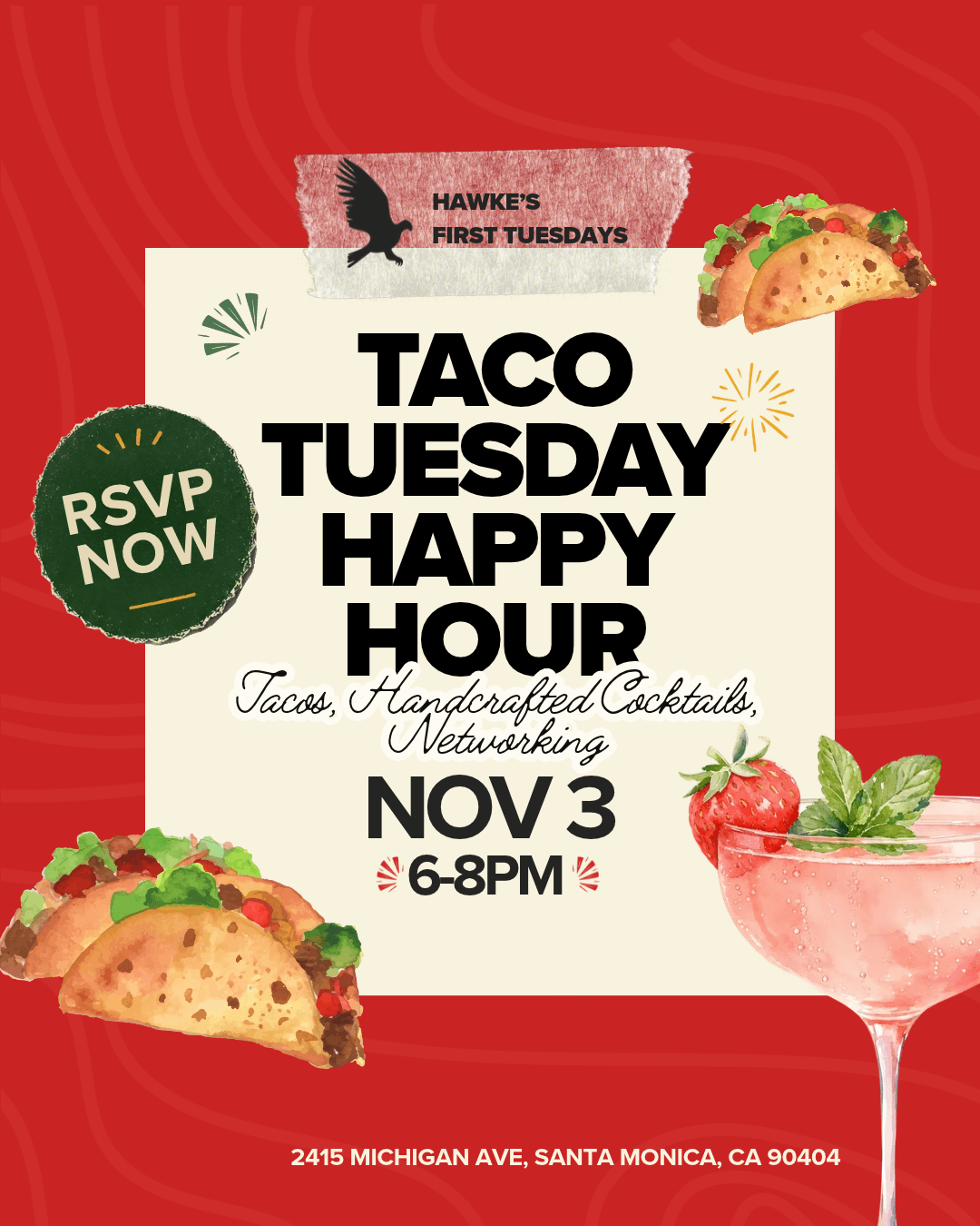 Hawke's First Tuesdays Happy Hour