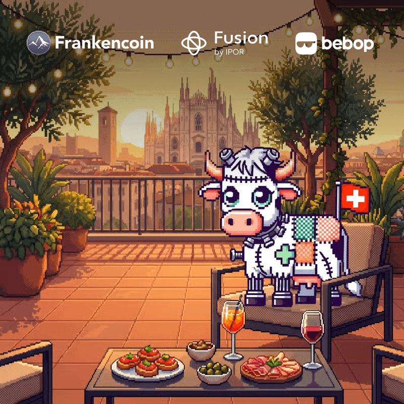 Frankencow Goes to Italy — Aperitivo with Bebop, IPOR Fusion & Frankencoin