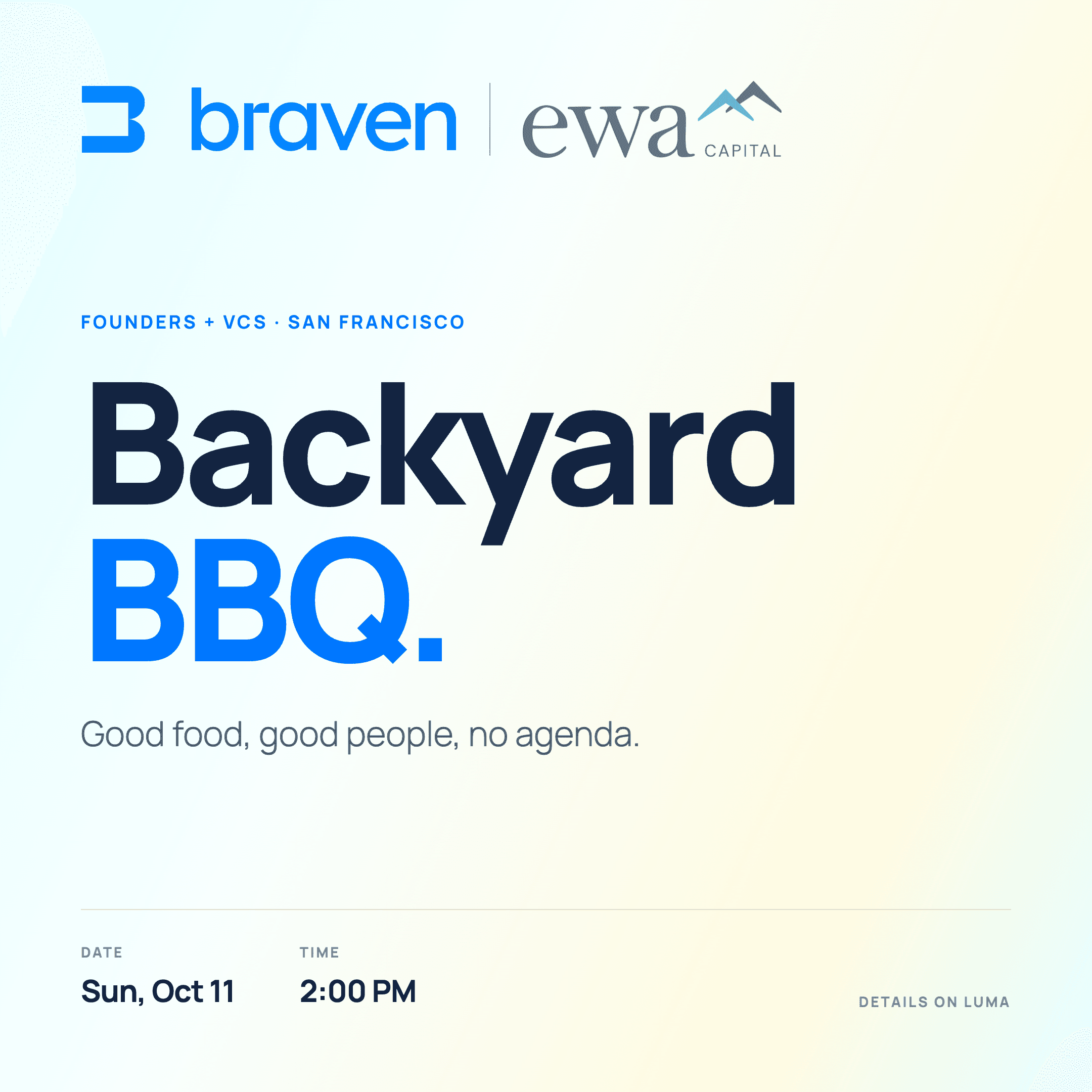 VC/Founders BBQ - Bay Area