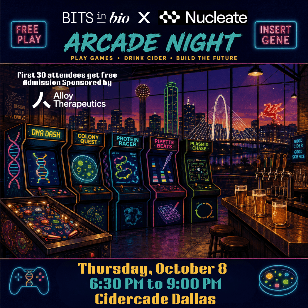 A Biotech Arcade Night in Dallas: Bits in Bio x Nucleate Community Mixer