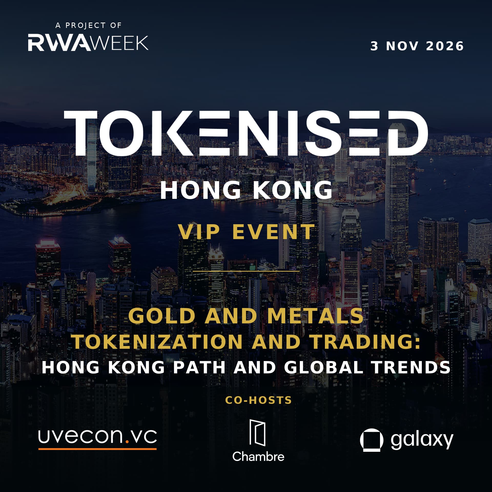 TOKENISED HONG KONG - VIP EVENT (HONG KONG FINTECH WEEK)