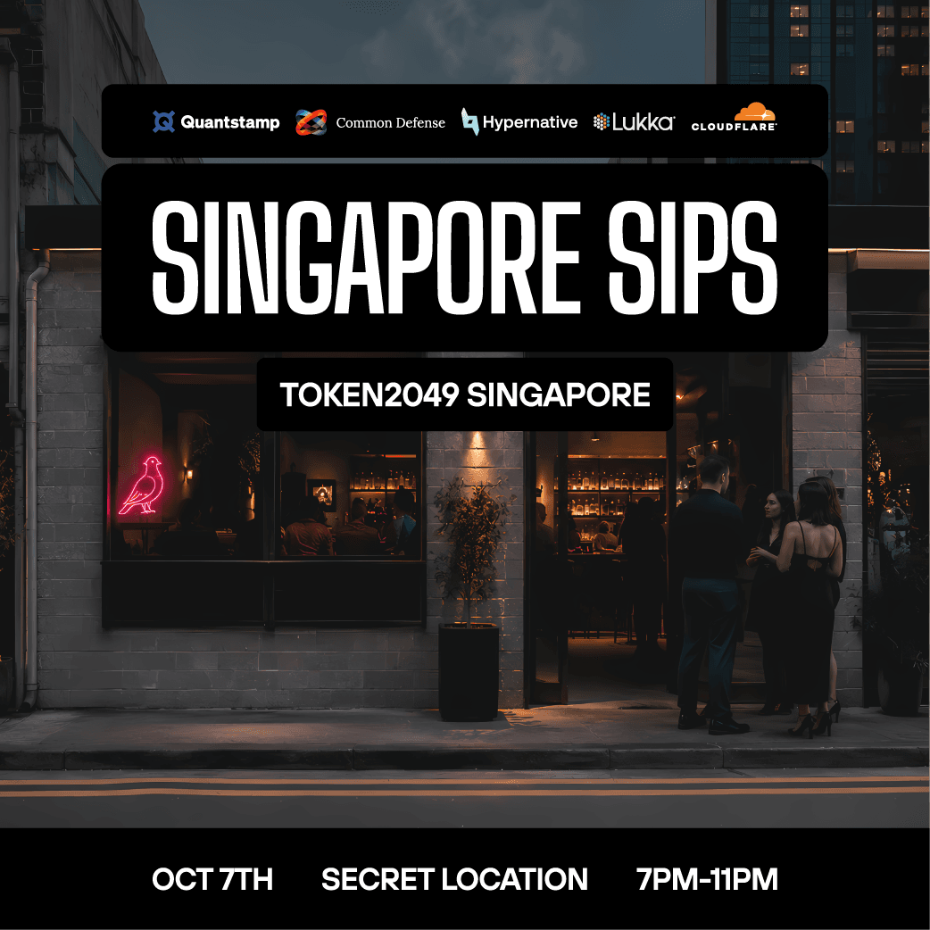 Quantstamp x Common Defense x Hypernative x Lukka x Cloudflare | Singapore Sips | TOKEN2049 Singapore