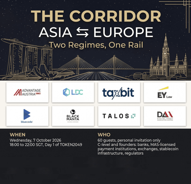 The Corridor ASIA & EUROPE. Two Regimes, One Rail. (Singapore ⇆ Vienna as execution examples).