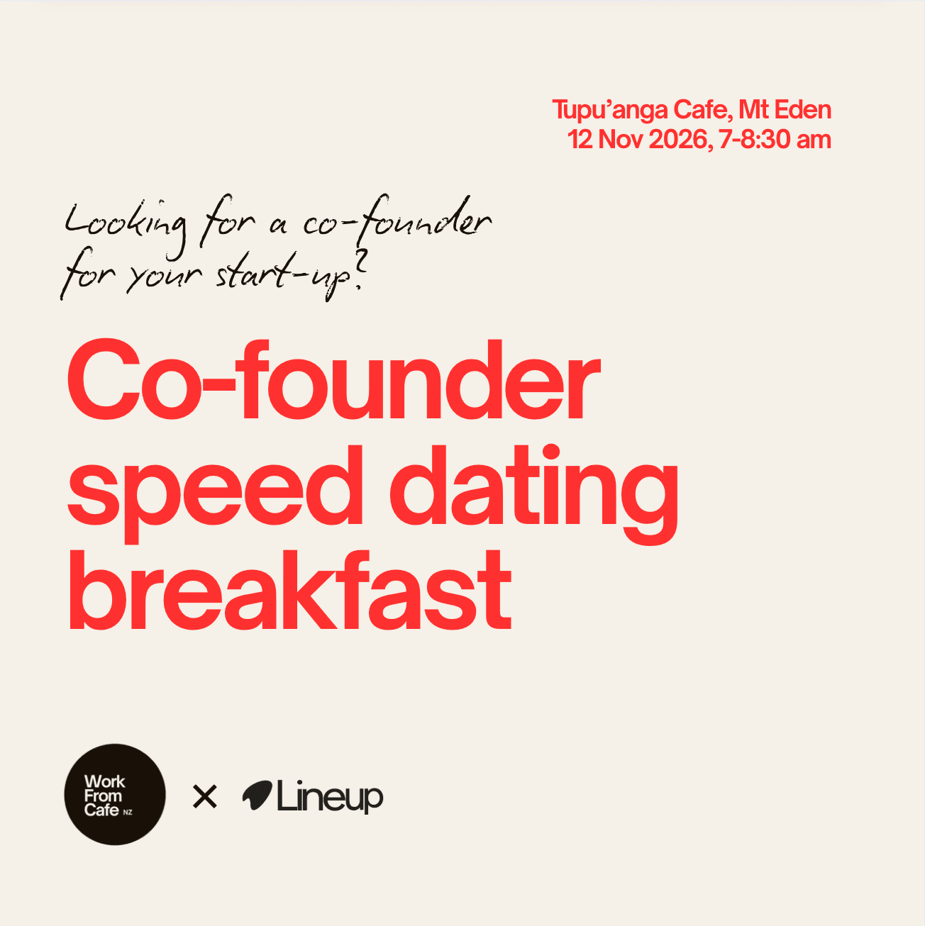 Find your cofounder: A speed dating breakfast