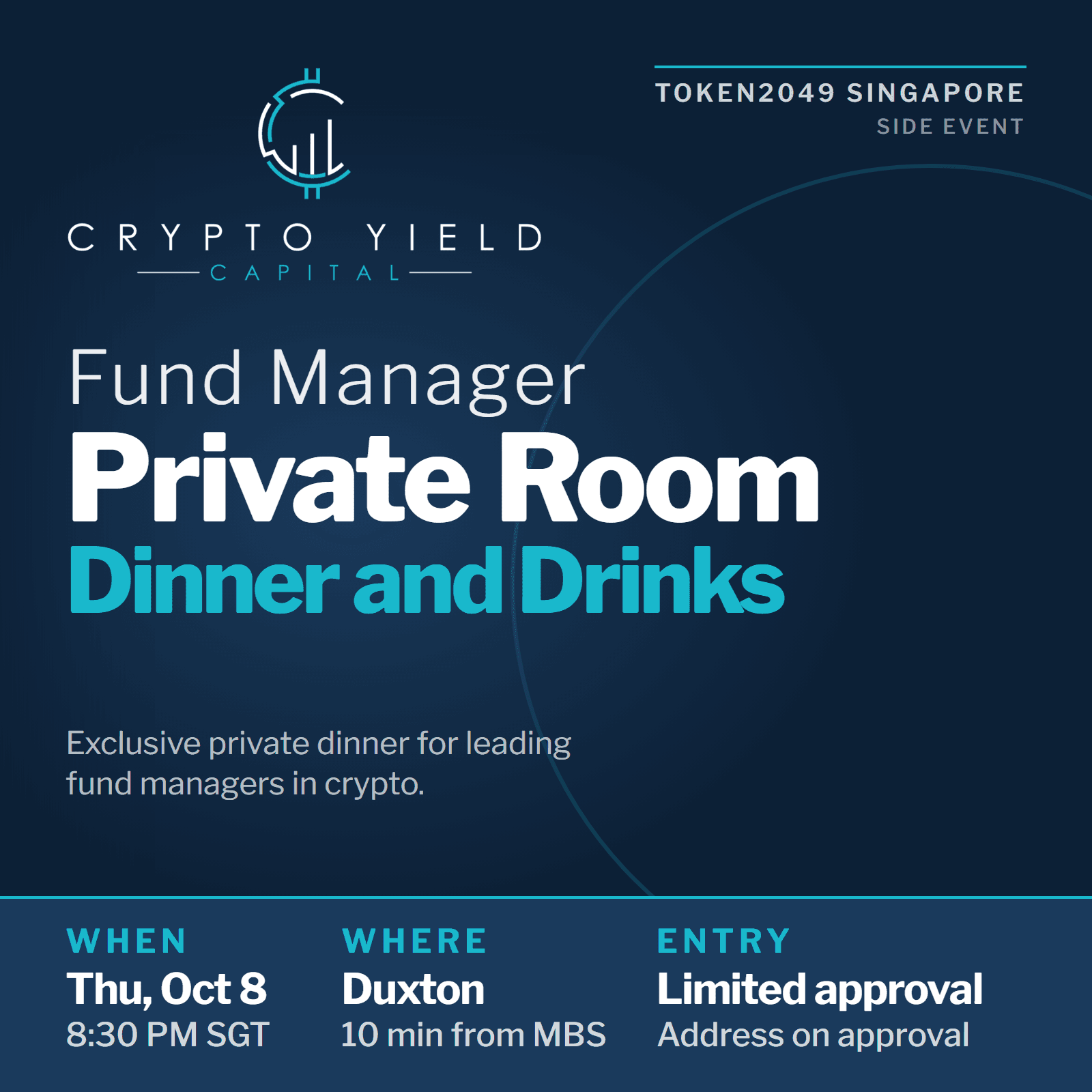 Fund Manager Private Room Dinner and Drinks
