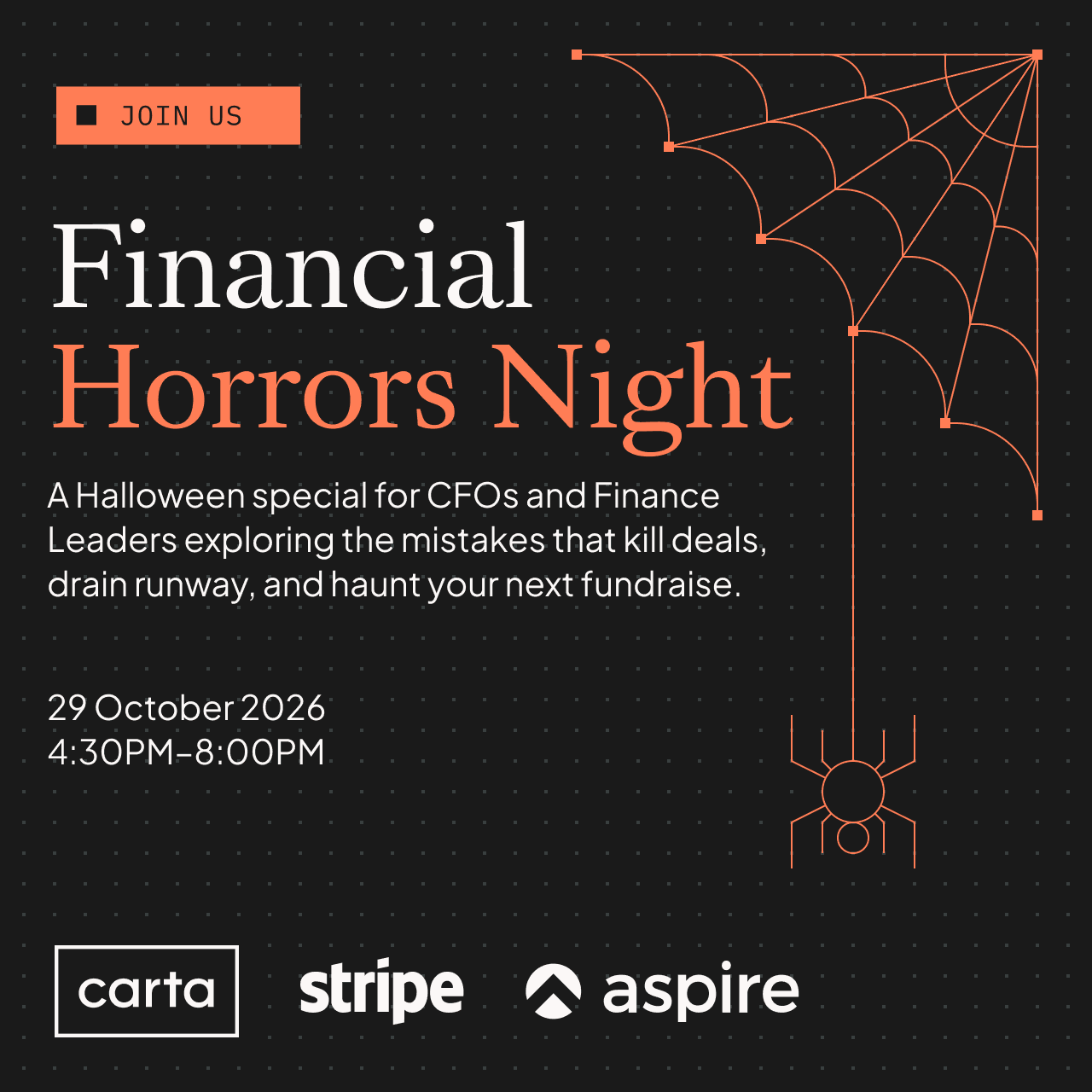 Carta x Stripe x Aspire: Financial Horrors Night - A Halloween Special for CFOs and Finance Leaders