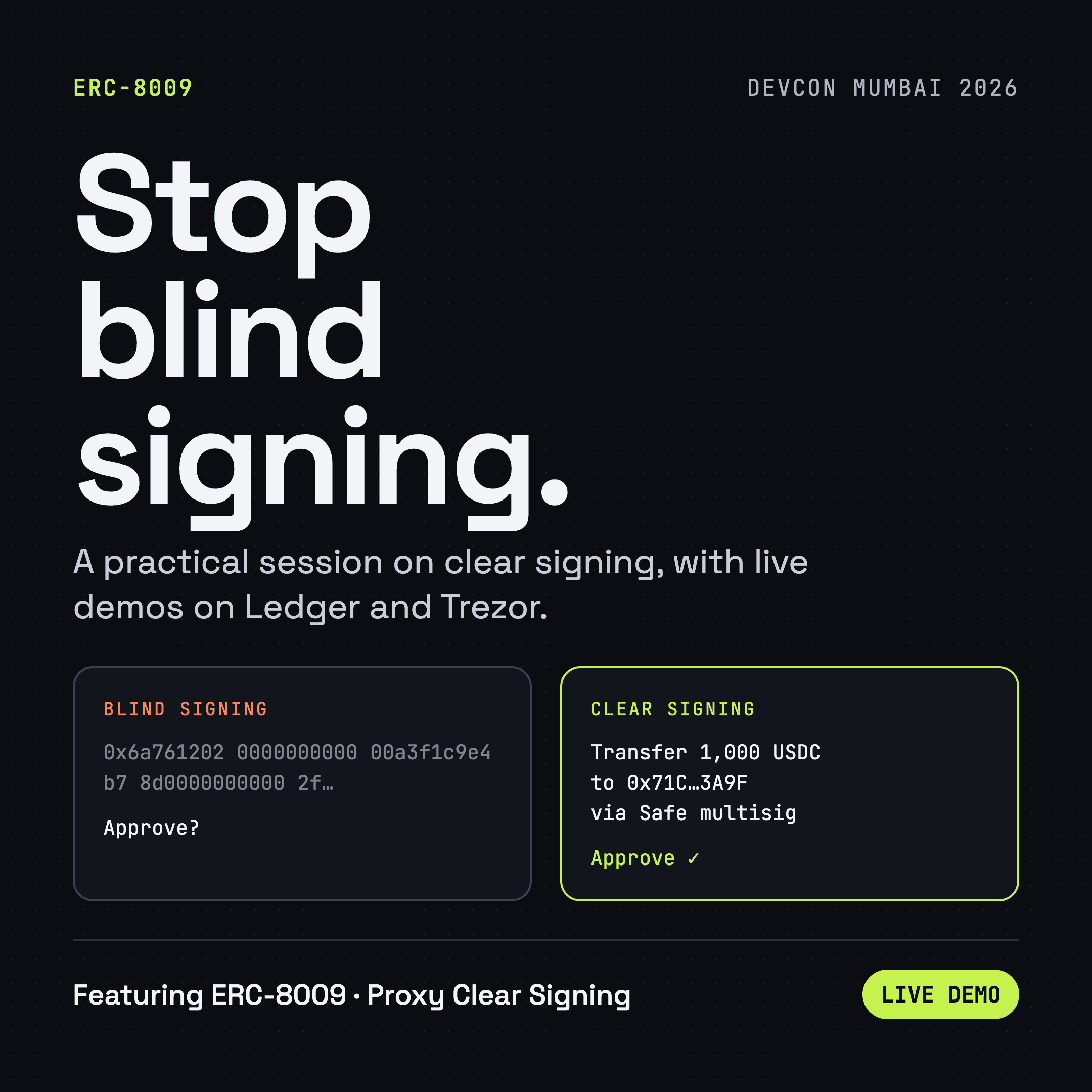Clear-Signing & Wallet Security @ DEVCON