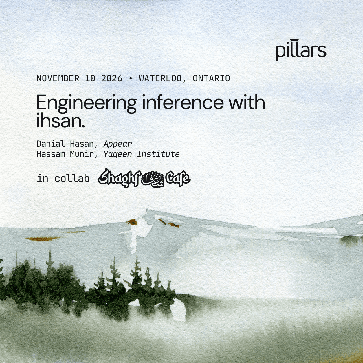Engineering inference with ihsan. | Pillars Network x Shaghf Café