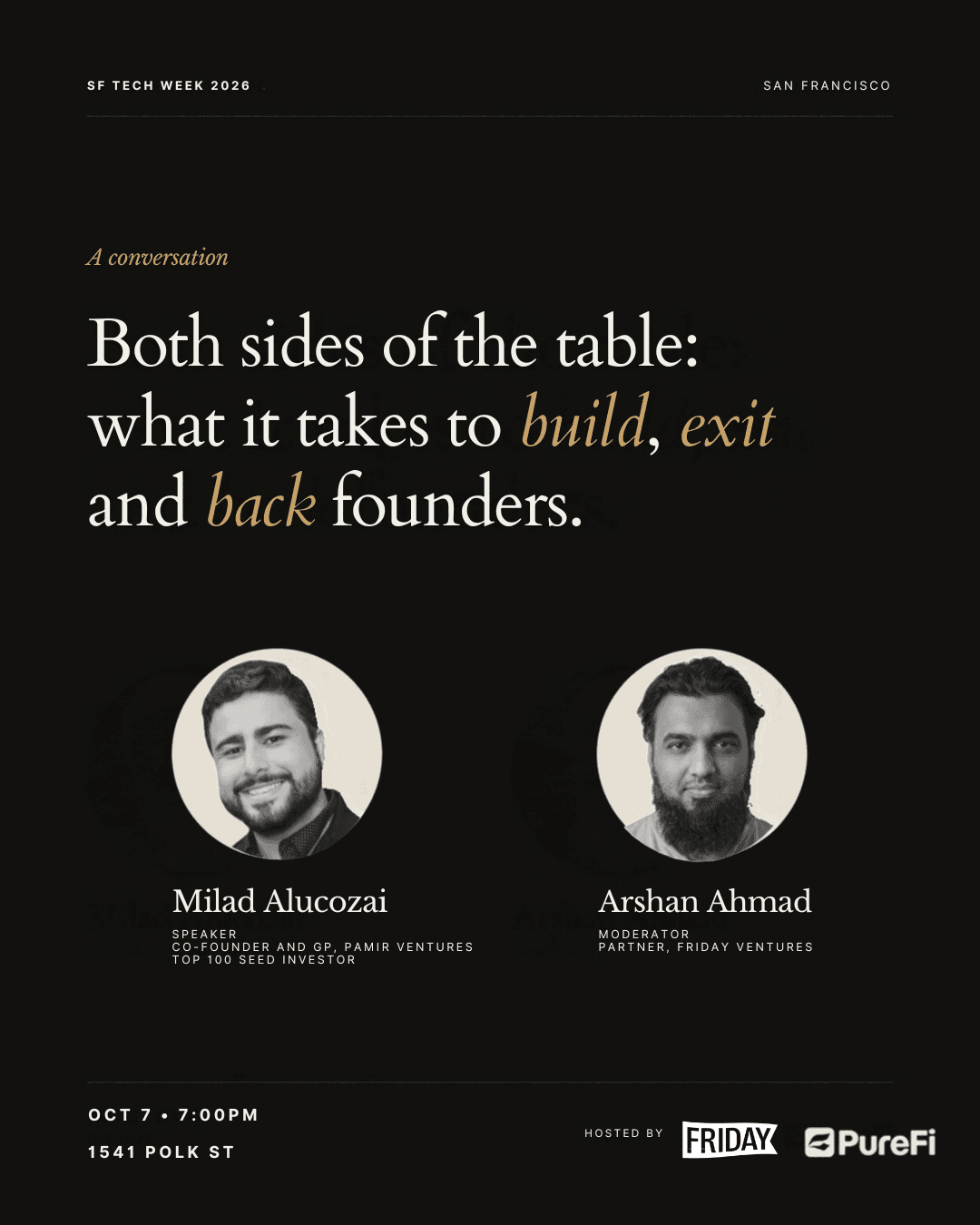 Both sides of the table: what it takes to build, exit and back founders.