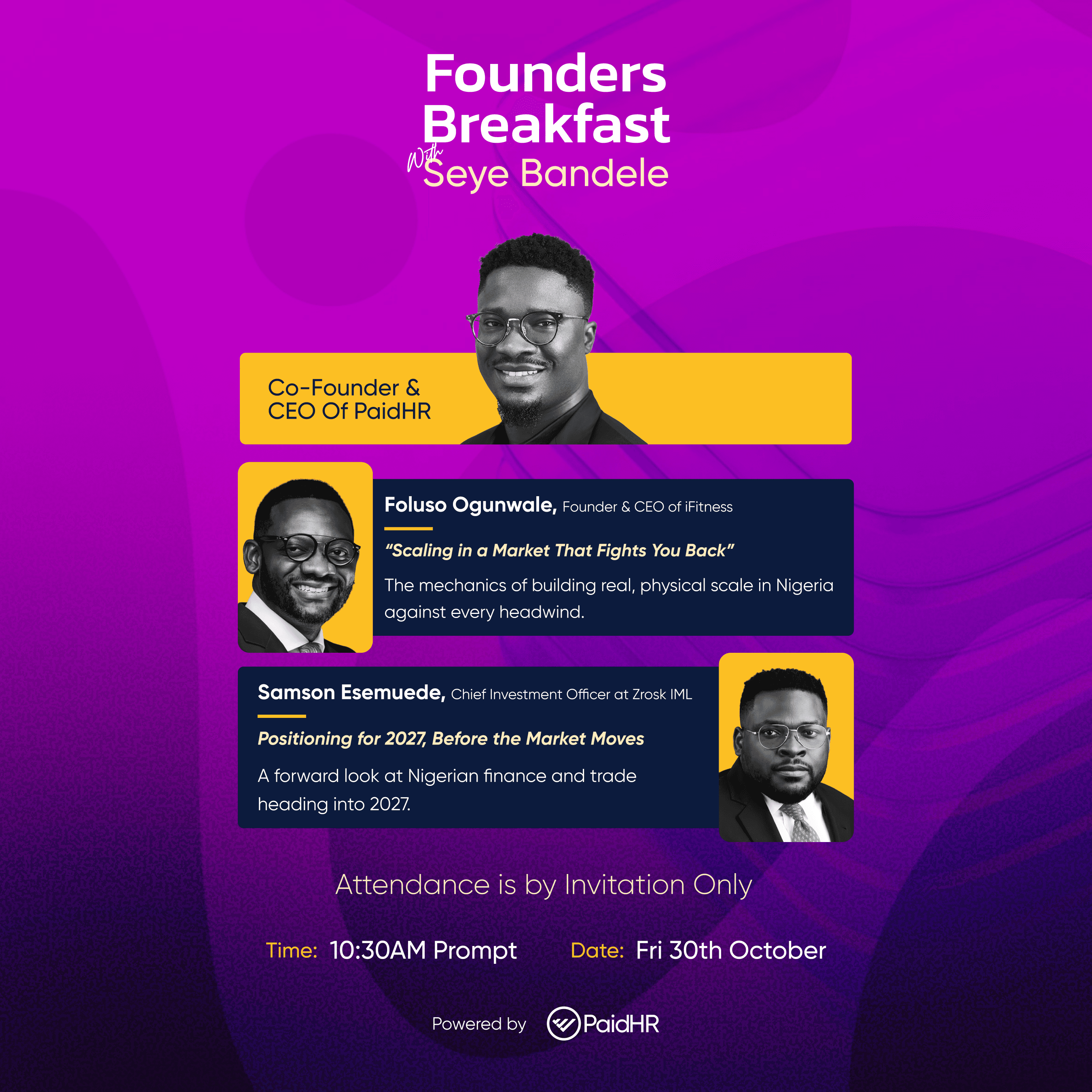 Founders Breakfast Vol. II with Seye Bandele