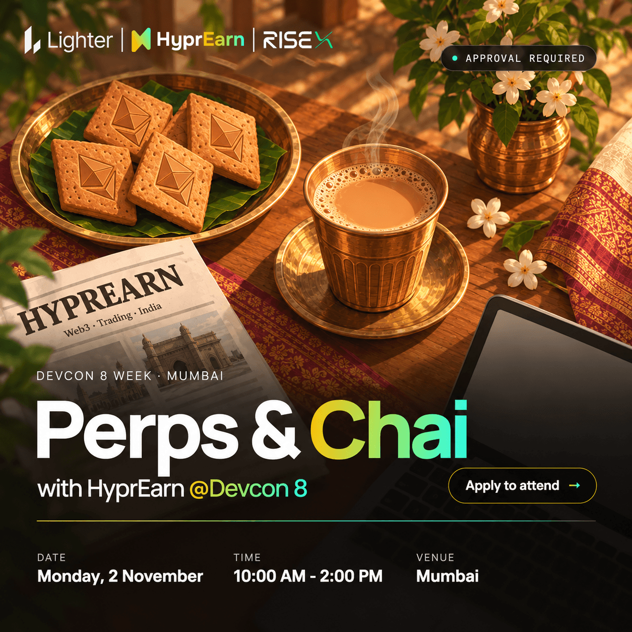 Perps & Chai with HyprEarn @Devcon 8