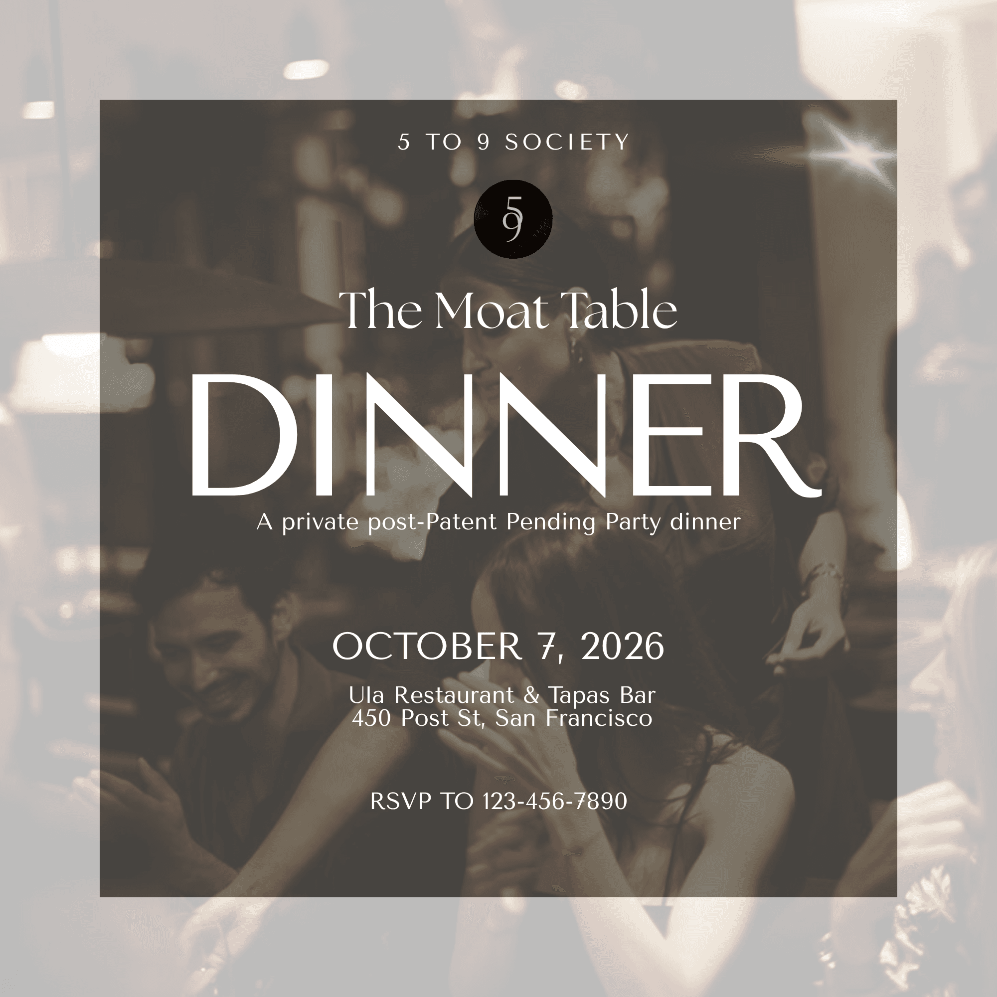 The Moat Table - 5 to 9 Society Dinner in SF