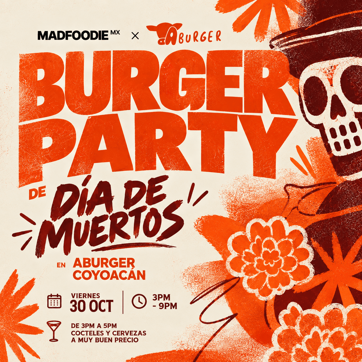 Burger-Party de Día de Muertos en Aburger
