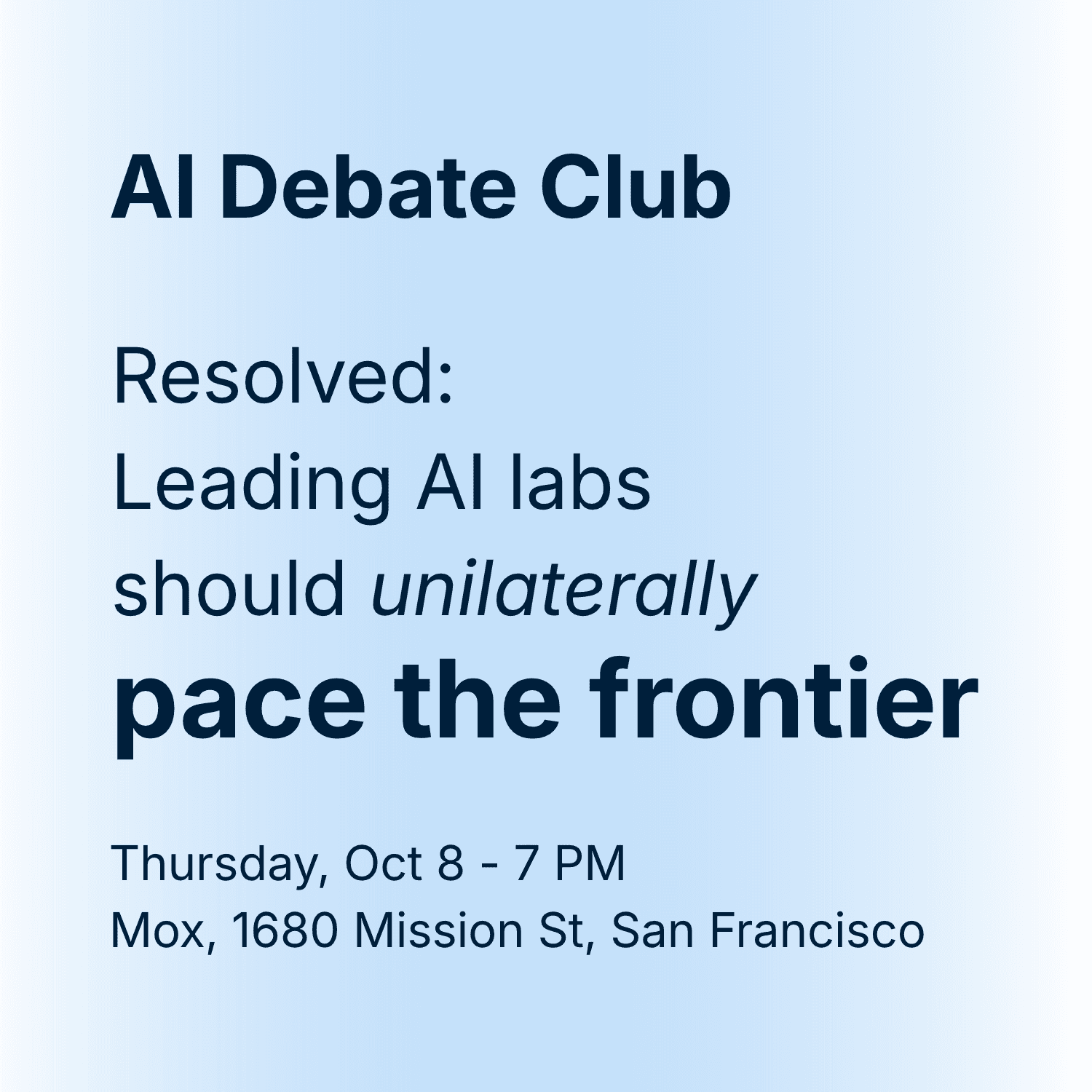 AI Debate Club: Should labs slow down on their own?