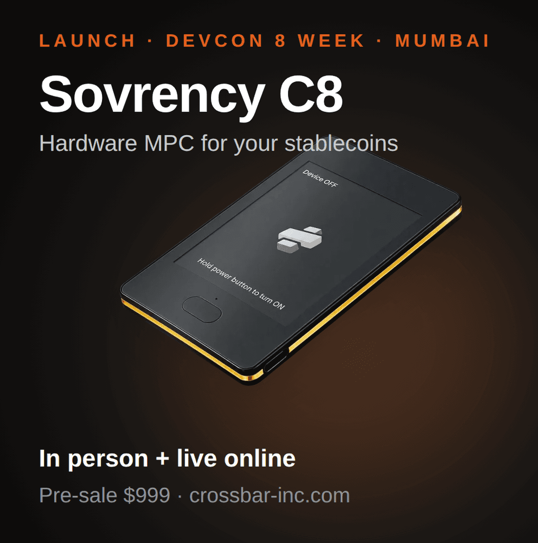 Sovrency C8 Launch · The first hardware MPC wallet for stablecoins