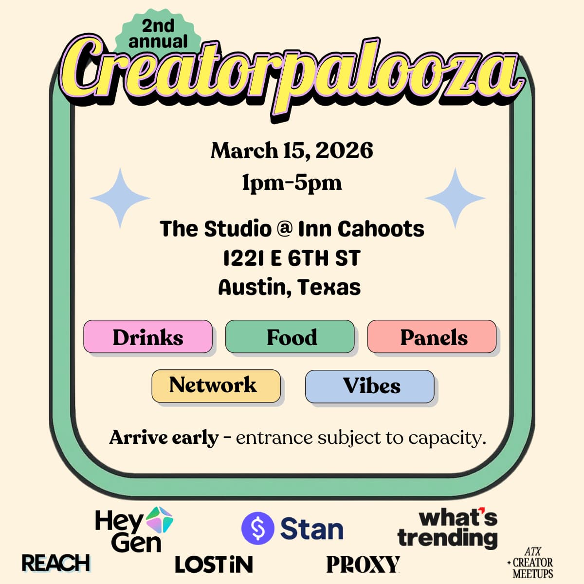 2nd Annual Creatorpalooza in ATX!
