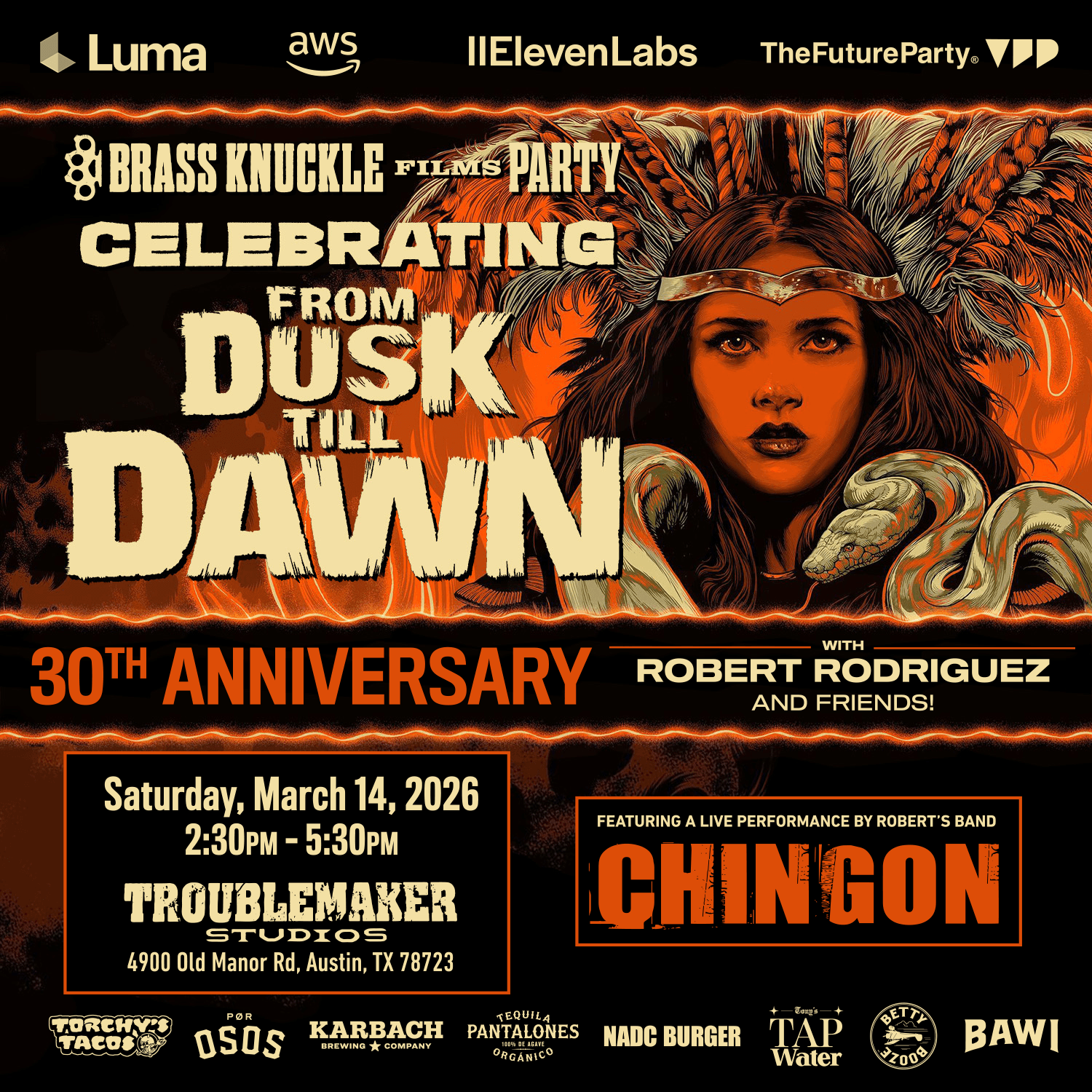 Brass Knuckle Films Party | Celebrating From Dusk Till Dawn | Special Guest Robert Rodriguez | Presented by Luma w/ AWS & ElevenLabs
