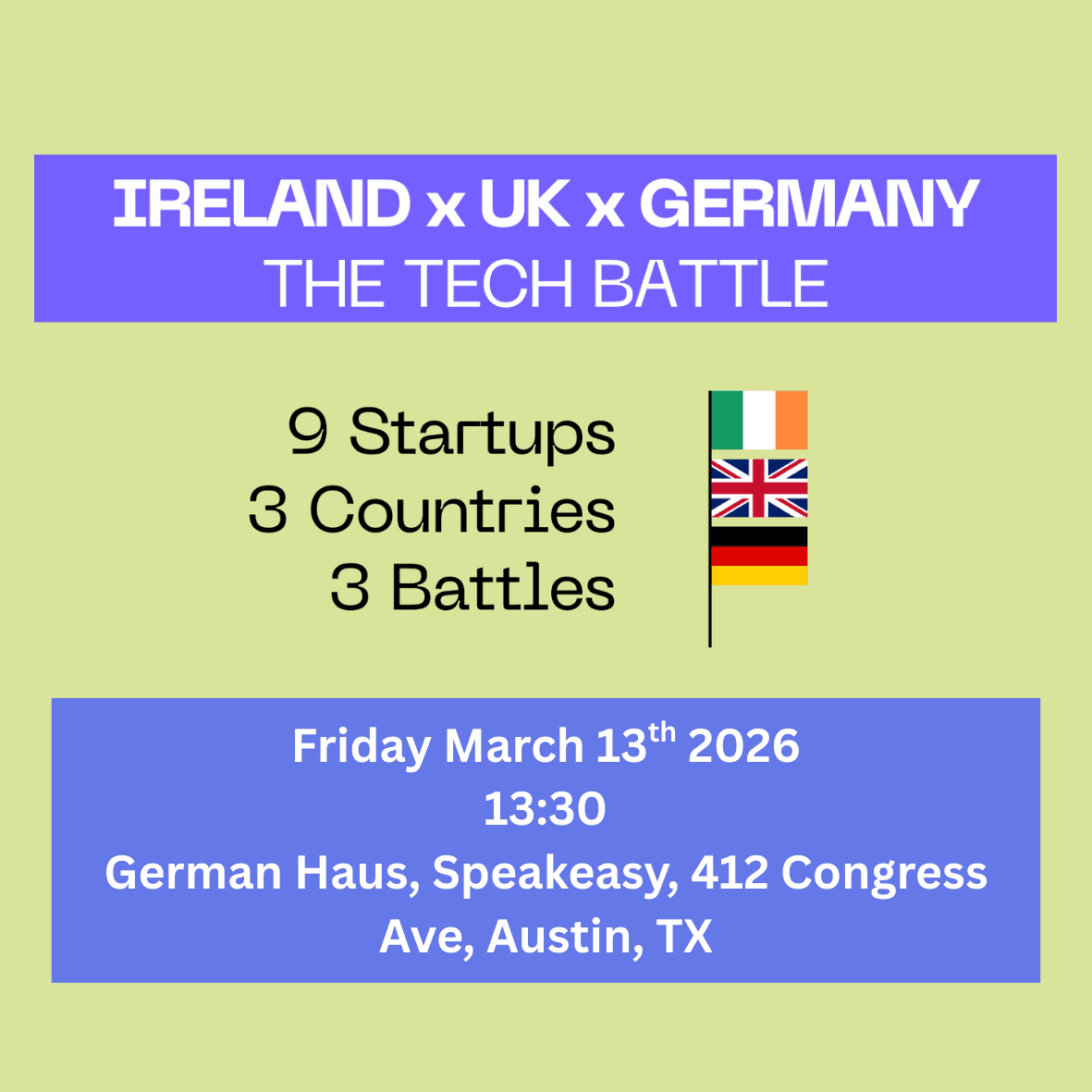 The Tech Battle: Pitch Competition! Ireland x Germany x UK