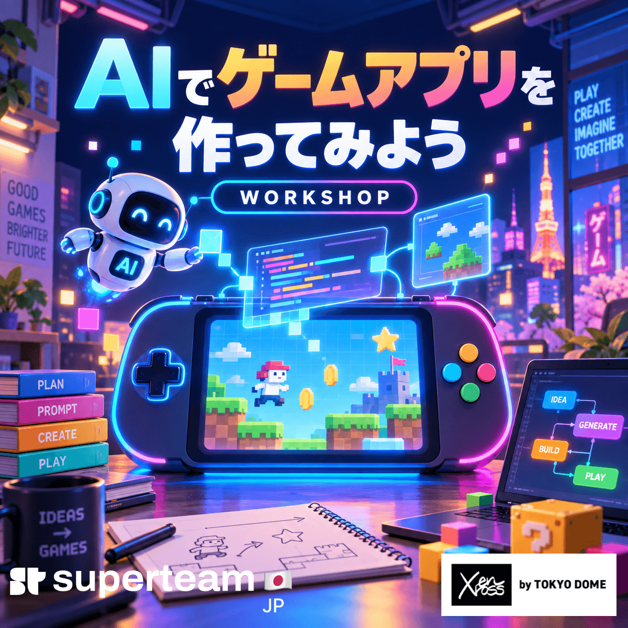 AIでゲームアプリを作ってみよう ── 実践ワークショップ | Superteam Japan × enXross DAO by TOKYO DOME