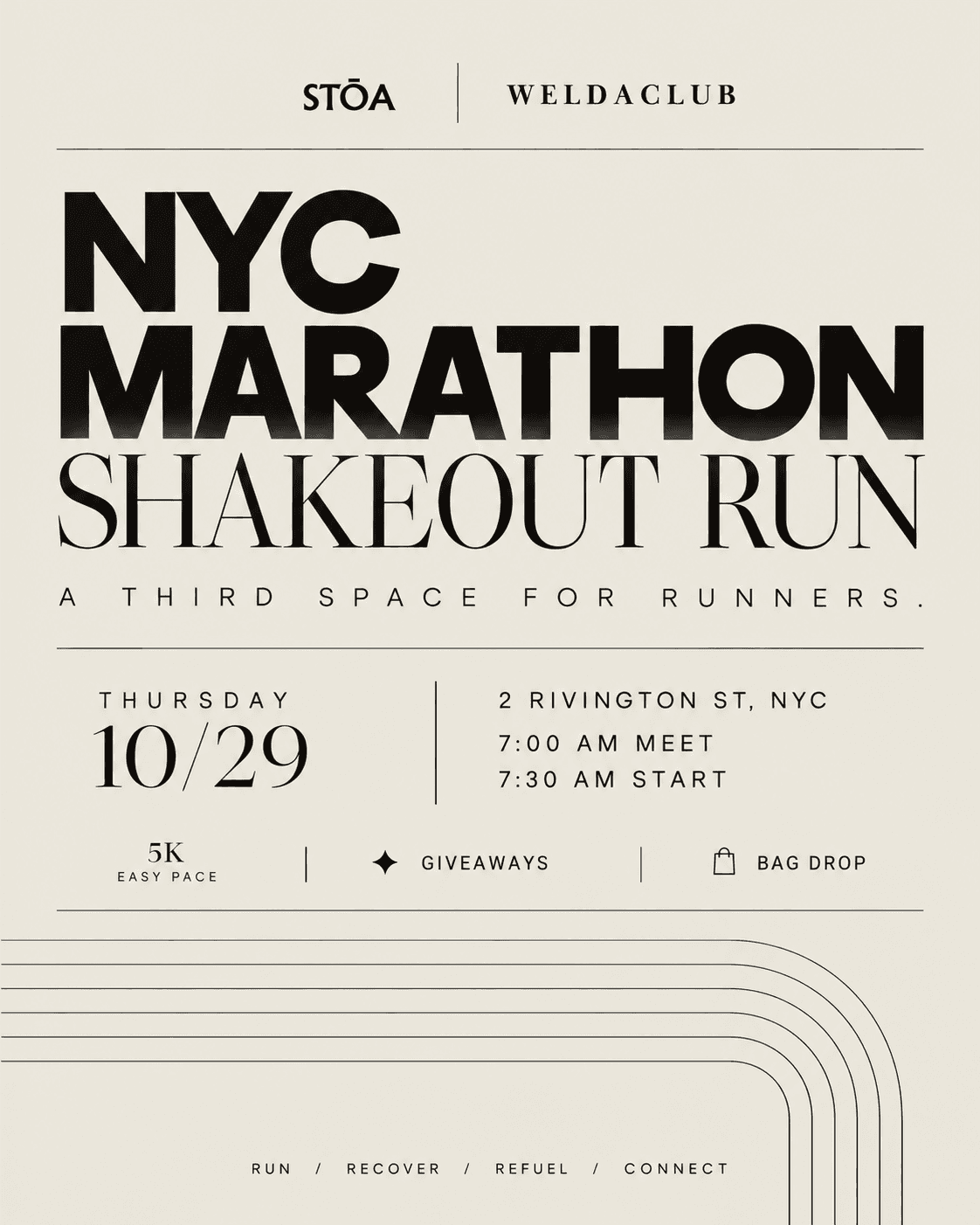STŌA x WELDA Marathon Shakeout Run